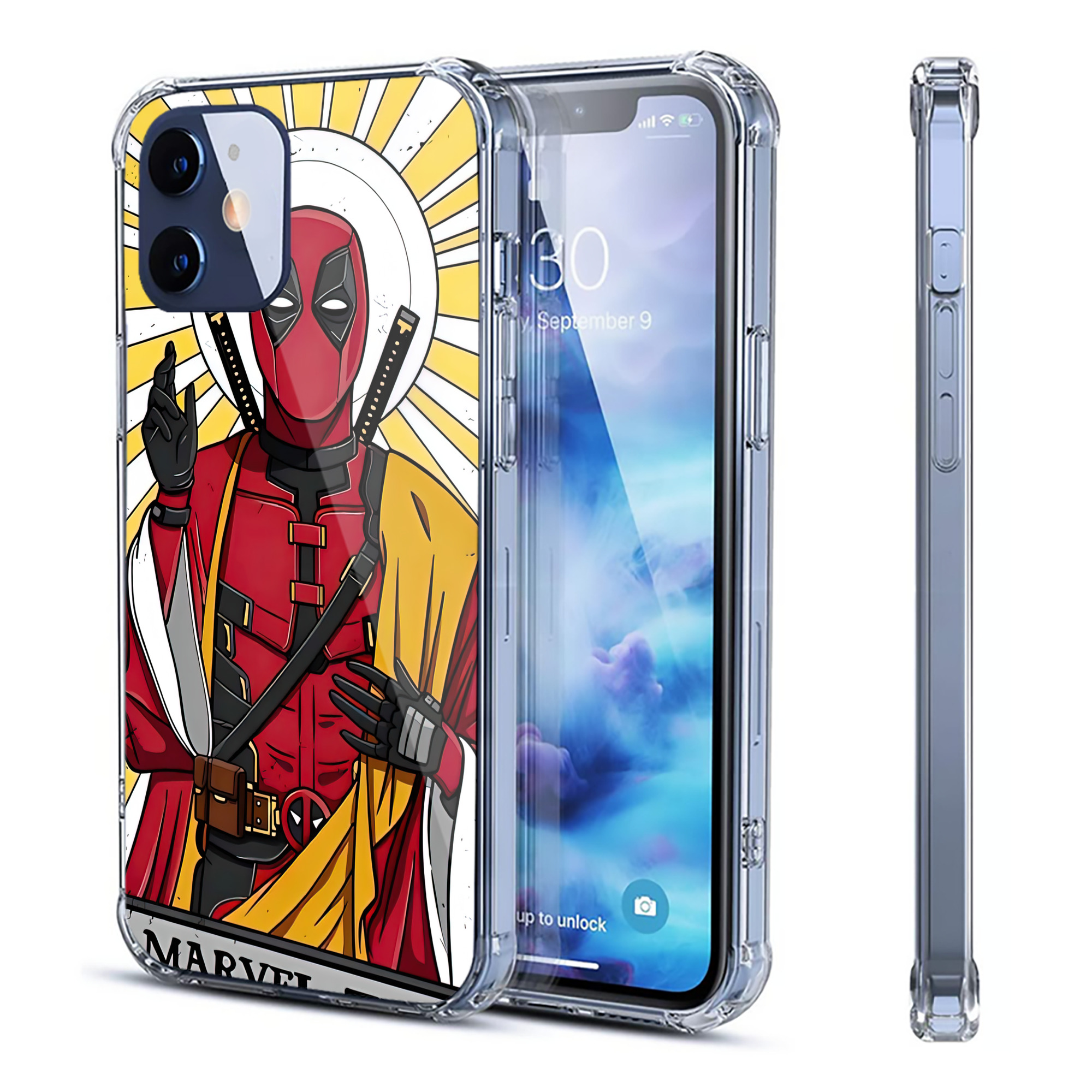 （画像用） Deadpool デッドプール 【iPhone 12シリーズ対応】透明スマホケース（クリアソフトケース）